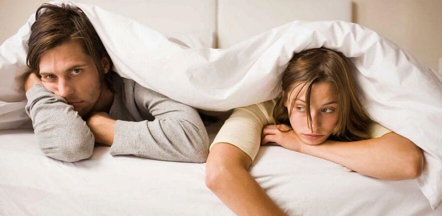 verstoorde vrouw en man met een slechte potentie