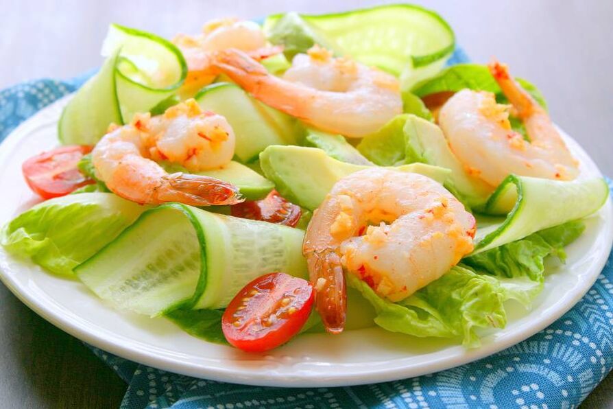 salade met garnalen om de potentie te vergroten